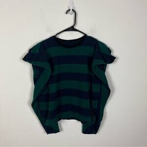 Koche Green/Blue Stripe Ruffle Sweater XS